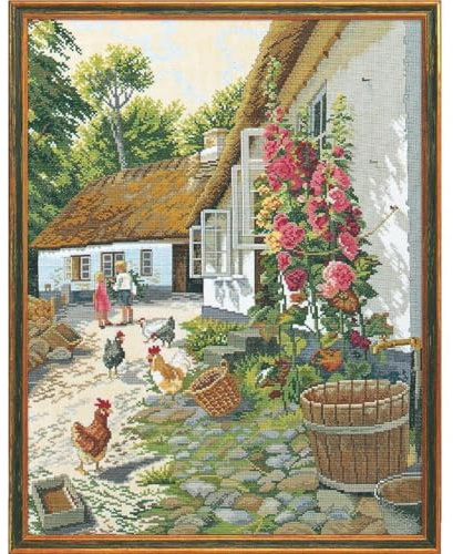 Eva Rosenstand Kreuzstich Set Stockrose, Zählmuster