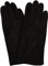 Snugrugs Damen Wildleder-Handschuhe mit Fleece-Futter und Kreuzstich-Design Gr. M 18 cm, schwarz
