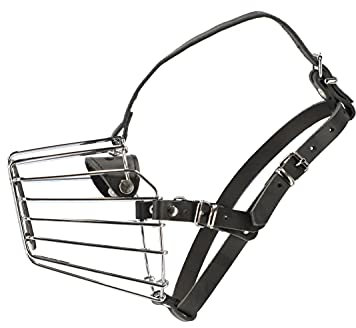 Dingo Mettal Maulkorb mit Kunststoffgitter Nr.3a Drahtmaulkorb für Hundetraining Handarbeit leicht Komfort verstellbare Lederriemen Spaniel Mittel 14021