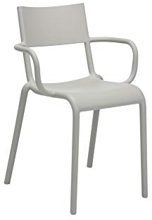 Kartell Generic A Armlehnstuhl, 2er set, Plastik, Grau, 79 x 52.5 x 52 cm