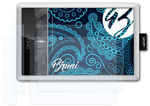 Bruni Schutzfolie kompatibel mit Wacom Bamboo Fun Pen&Touch Small 3.Generation Folie, glasklare Displayschutzfolie (2er Set)