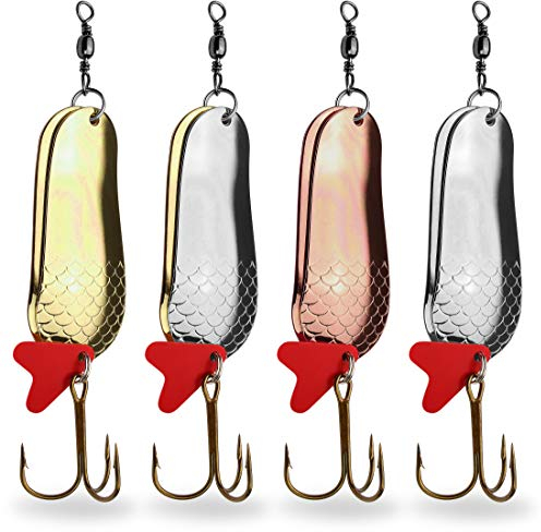 4er Set Rassel Blinker Doppelblinker mit Drillingshaken zum Raubfischangeln in 3 Gewichten, Gewicht:16 Gramm