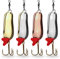 4er Set Rassel Blinker Doppelblinker mit Drillingshaken zum Raubfischangeln in 3 Gewichten, Gewicht:16 Gramm
