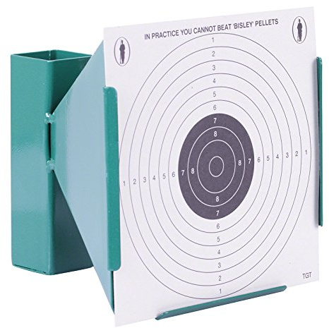 GunTuff 17 x 17cm Airgun Funnel Target Holder + 100 Bisley Double Sided Targets