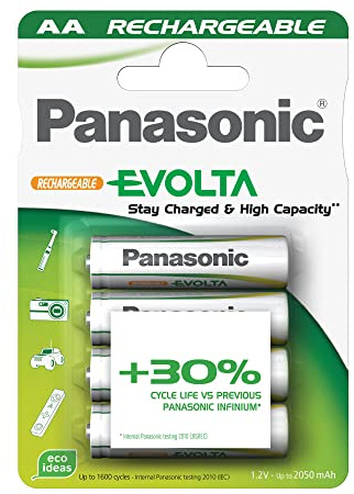 1 x 4 Panasonic NiMH Mignon AA, 1900 mAh, bereit für den Gebrauch