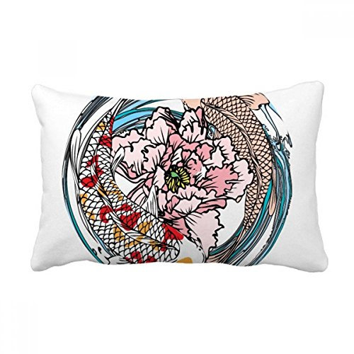 DIYthinker Autop Peony Wassermuster Geometrie Wurflendenkissen Kissenbezug Startseite Dekor-Geschenk 16 Zoll x 24 Zolls Mehrfarbig