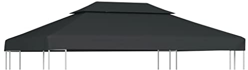vidaXL 2-stöckiger Pavillon-Abdeckung, für Garten, Terrasse, Balkon, , Ersatz-Baldachin, Sonnenschutz, Pavillon, Dach, , 28, 3 g/ft², 33, 1 x 24, 8 cm, Anthrazit, Dunkel_Grau, 157.5'' x 118.1''