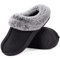 HomeTop Damen Microsuede Hausschuhe Warm Klassische Langlebige Rutschfest Memoryschaum Pantoffeln mit Flauschiger Kunstfellkragen Schwarz, 38-39 EU
