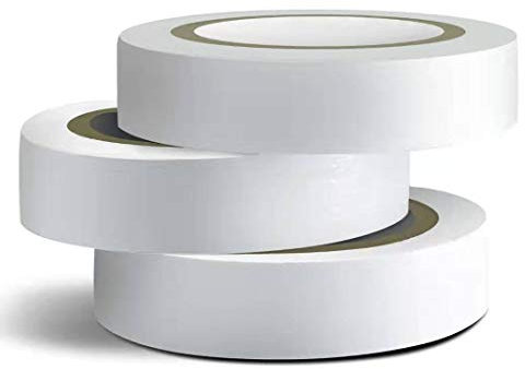 Wapodeai Lot de 3 rubans adhésifs électriques blancs de qualité supérieure, imperméables et ignifuges pour intérieur et extérieur, résistance aux hautes températures, 1,6 cm x 15 m