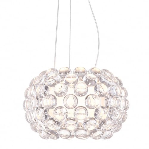 Moddeny Pendelleuchte Esstisch mit Acrylkugeln, Ø 35cm, Weiß, Modern | Runde Hängeleuchte, höhenverstellbar, für Esszimmer, Wohnzimmer und Küche; dekoratives Kugeldesign