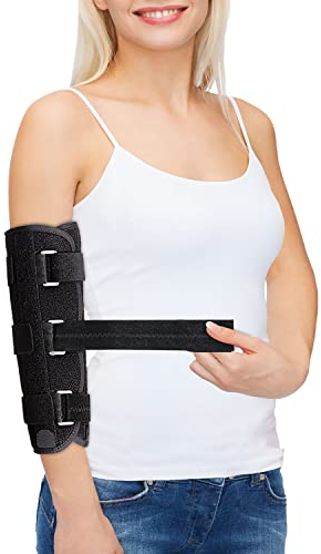 Ellenbogenschiene Medizinische Stützschiene für Kubitaltunnelsyndrom,Ellenbogenbandage Schiene für Fix Ellenbogen, verhindert übermäßiges Biegen in der Nacht, passt für beide Arme, Frau und Mann - M