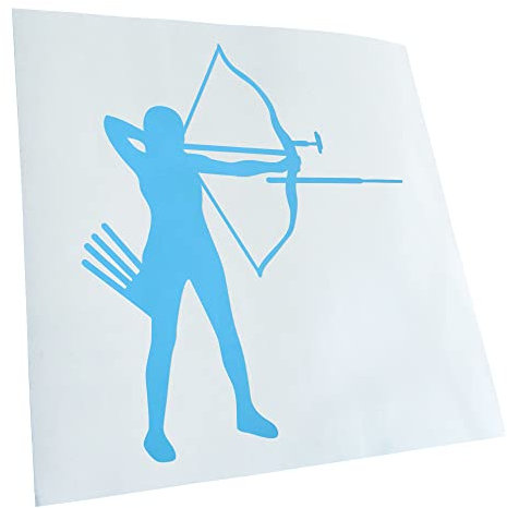 Kiwistar - Autoaufkleber - Bogenschießen Bogensport - lichtblau - 30x26cm - Aufkleber für Auto, Laptop, Fahrrad, LKW, Motorrad Mehrfarbig JDM Decal Racing