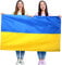 Ukraine-Flagge, Kostüm-Dekoration, groß, Ukrainische Flagge mit Ösen, ca. 152 x 91 cm, Fußball, Rugby, Sportveranstaltungen, Straßenpartys, Festivals und Feiern
