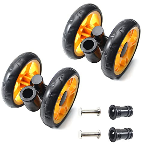 Yinpecly 2-teiliges Kinderwagenrad-Set, 12 cm, multidirektionale Rollen, schwarz, kompatibel mit Kinderwagen und Kinderfahrrädern.