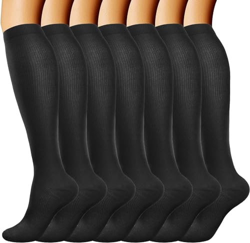 DRESHOW Kompressionsstrümpfe für Damen & Herren Kompressionssocken für Sport Laufen Flugreisen Radfahren