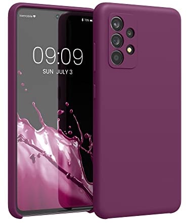 kwmobile Hülle kompatibel mit Samsung Galaxy A52 / A52 5G / A52s 5G Hülle - Silikon Handy Case - Handyhülle weiche Oberfläche - kabelloses Laden - Bordeaux Violett
