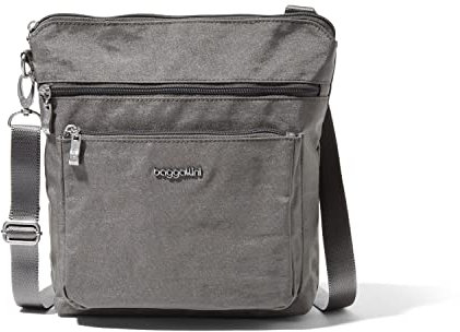 Baggallini Damen Modern Large Pocket Crossbody Moderne Umhängetasche mit großen Taschen, Sterling Shimmer