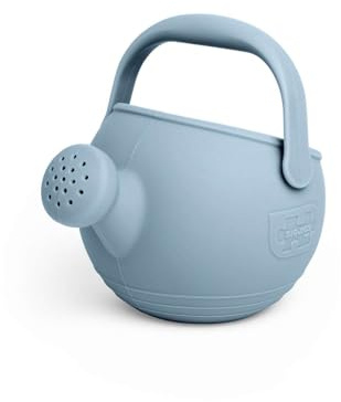 Bigjigs Toys Dove Grey 100% Silicone Childrens Watering Can - Temperature & Stain-Resistant Watering Can Kids, Easy Grip Handle, Sustainable Silicone Toys, Ideal Outdoor Toys & Beach Toys