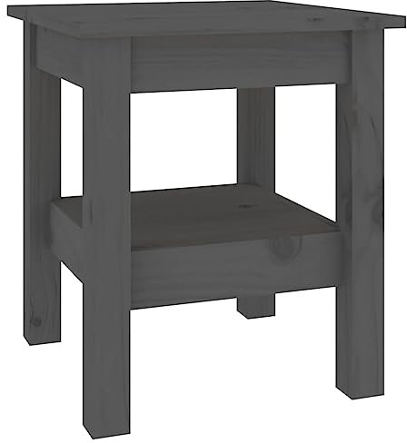 vidaXL Couchtisch Beistelltisch Wohnzimmertisch Sofatisch Kaffeetisch Teetisch Holztisch Tisch Wohnzimmer Grau 35x35x40cm Massivholz Kiefer