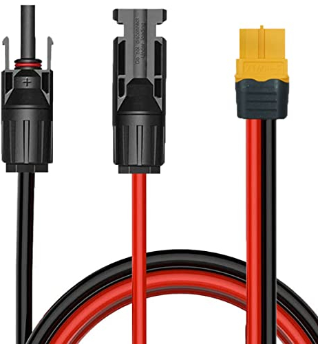 YIMIN Solarstecker auf XT60 Adapter Solar Kabel 12AWG Kompatibel mit stecker Solarpanel Kabel für Ecoflow Delta River Series Bluetti Eb3a Eb70 Tragbare Powerstation （0.6m）