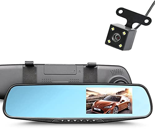 Car Camera Dash Cam Mirror, LASIEYO 4.3 1080P Full HD Dash Camera Rear View Car Camera, 170° Wide Angle,Night Vision, G-Sensor,Parking Monitor,Loop Recording, Motion Detection
