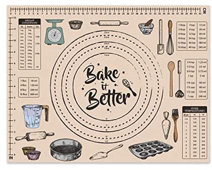 YöL Beige Tempered Glass Worktop Saver Chopping Board - Anti Slip Conversion Measurement Chart, Surface Protector