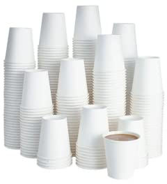 GRADISCO - Bicchieri in Carta per Caffe da 75ml Colore Bianco 2,5oz Biodegradabili in cartoncino rivestito in PE per Bevande Calde, Cappuccino, caffè - Bicchieri monouso usa e getta (200)