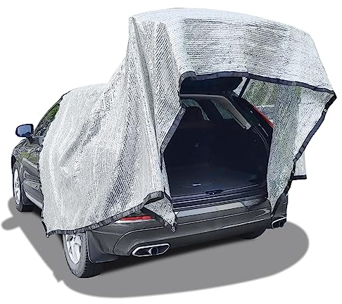 Hook Schattennetz Auto Hund 4x6m – UV Schutz Alunetz mit Ösen – Luftdurchlässige Aludecke für Auto, Hundebox, Camping, Garten & Wohnmobil.