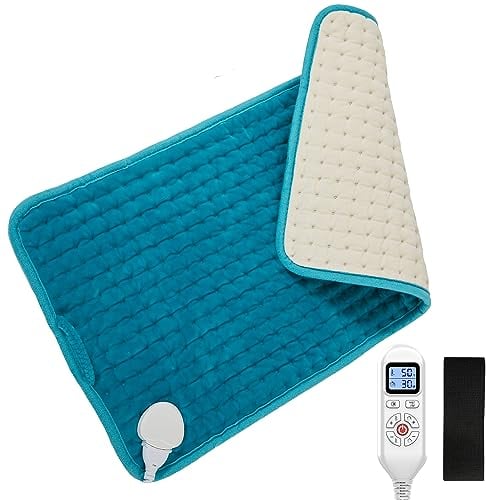 JOBYNA Coussin Chauffant Électrique, Coussin de Thermothérapie avec Ceinture pour Soulager la Douleur pour le dos, le cou, les épaules et le ventre, Chauffage en 5 Secondes 30℃ à 70℃ (30 * 60CM)