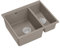 QUADRON fregadero de dos cubetas Fregadero de cocina | tamaño 55,5 x 46 x 22 cm, topo suave y acero | LOGAN 150 granito fregadero de granito | mueble bajo a partir de 60 cm | fregadero bajo encimera