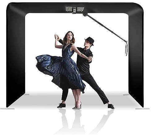 360 Photo Booth Machine, Overhead 360 Photo Booth for Parties with Ring Light, Free Logo Customization, 7-15 People Stand on APP Remote Control Automatic Slow Motion 360 Spin Camera Video Booth