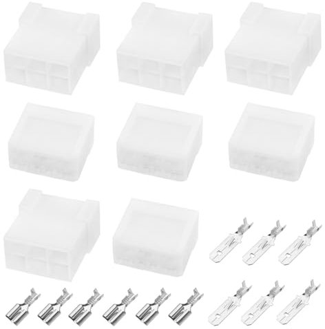 EMSea 4 Set Prise de Connexion Câble Automobile à 6 Broches Connecteur Mâle et Femelle Kit de Prise Borne Pièces de Rechange Câble de Prise de Courant pour Fil de Voiture 1mm² -2.5mm²