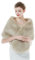 BEAUTELICATE Kunstpelz Stola Schal Damen Pelz Brautschal Brautstola Wrap Schwarz Elfenbein für Braut Winter Hochzeit Festival Weihnachten (Langes Fell - Beige)