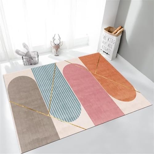 WBDYMX Teppich Günstig Outdoor Waschbar Orange Eigenschaften Gestreifter Mädchenzimmerteppich Einfache Wartung 40X60Cm Fußmatten Fußabtreter