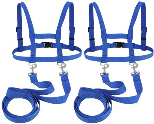 jiawaggag 2 Stück Pferdeleinen Blau Pferdegeschirr für Kinder Pferdeleine zum Spielen für Kinder für Spielen Skifahren Rollenspiel