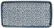 Plat Grès Forme rectangulaire Gamme SUIVEZ L'ARTISTE L 25.5 cm l 13.5 cm H 2 cm Coloris Bleu Décor Pois