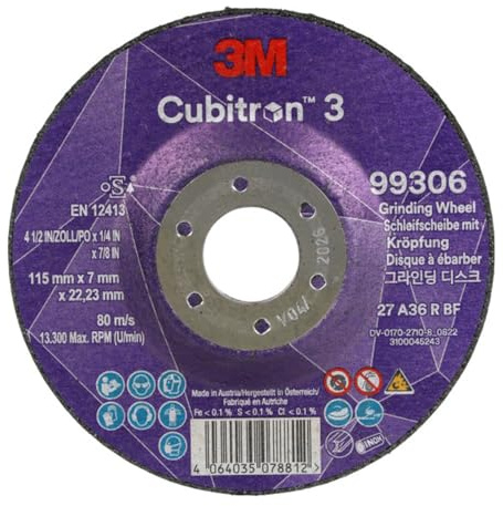 3M BITRON 3 T27 115 x 7 x 22 mm, P36 + Schleifscheibe, 10 Stück (115 x 7 x 22 mm)