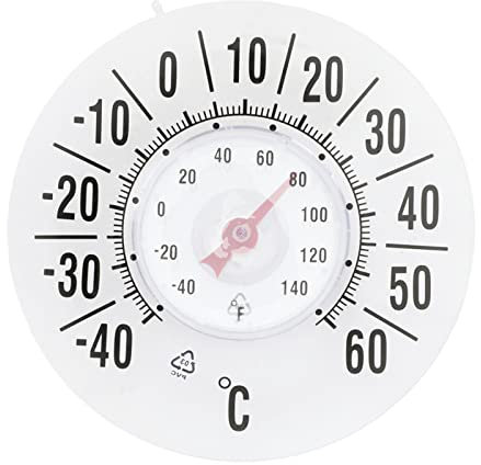 High Accuracy Window Thermometer Temperature Indoor/Outdoor Waterproof Dial Round Temp Monitor Suction Type for Home Outdoor Window Thermometer Suction Window Thermometer for Outside Temperature