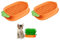 Changyeah Katzengras Wachstumsset, 2 Stück Katzengras Keimschale,Hydroponik Katzengraskasten, Hydrokultur Katzengras Pflanzgefäß,Katzenpflanze Pflanzkasten, für Katzenhunde Haustiere(Orange)