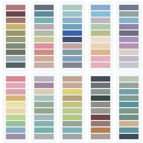 KIKIGOAL 2000 Stück Klebezettel Haftnotizen Sticky Notes Transparente Haftnotize Heftstreifen Haftstreifen Pastell Tabs Aesthetic Stuff Page Marker Poster Strips Pastell Notizzettel