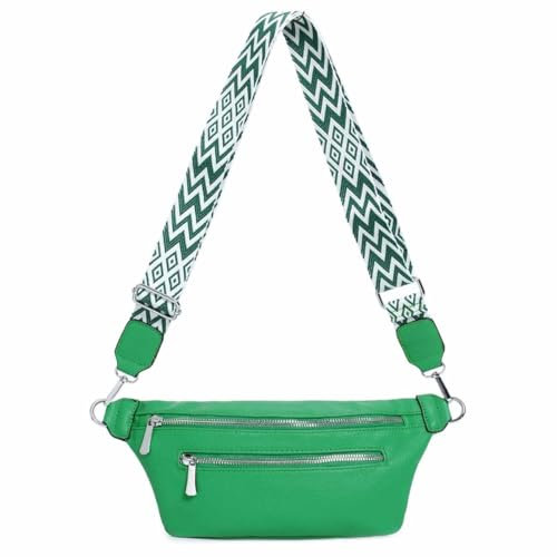 OBC Damen Brusttasche Tasche Crossbody Gürteltasche Umhängetasche Hüfttasche Cross-Over Bodybag Grün