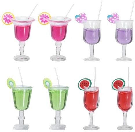 BESTonZON 8St Fruchtcocktail Dekoration Mini-Martini-Gläser Spielzeug Ornament Toy Modelle Cocktailgläser Mini-Hausbedarf Miniatur-Häuser-Verzierungen Puppenhaus schmücken Snacks Harz