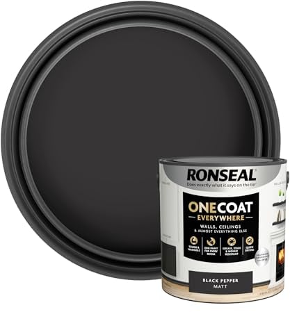 Ronseal One Coat Everywhere Paint Black Pepper Matt 2.5L