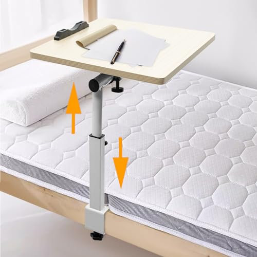 Book Stand with Clamp 14×22in Height and Angle Adjustable Bookstand 360° Desk Reading Bracket Log Color Desktop Side Reading Mount Holder for Painting Textbook, Recipe, Music Sheet, Magazines