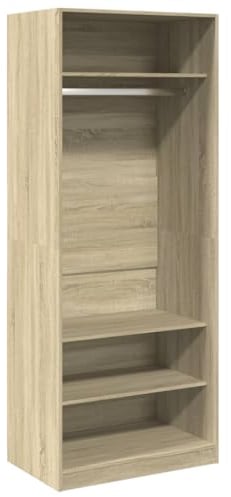 vidaXL Kleiderschrank, Garderobenschrank mit Stauraum, Schrank Mehrzweckschrank für Schlafzimmer, Flurschrank Offen, Sonoma-Eiche Holzwerkstoff