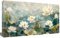 ZQQART Großes Lotus Wandbild auf Leinwand blühende Seerose Blumen Poster Drucke Ruhe Lotus Kunstwerk spirituelle Zen Meditation Badezimmer Dekor (Grün,50x100cm)