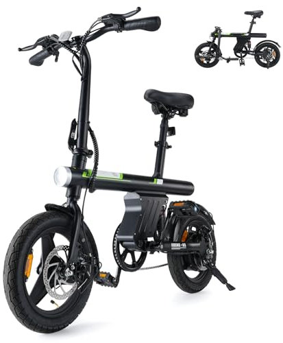 Finbike 14 Bici Elettrica Pieghevole, 7.8AH Batteria, Autonomia di 35-45 KM Bici Pieghevole da Città, Motore 250W, 3 Modalità Di Velocità, E-Bike per Adulti E Adolescente