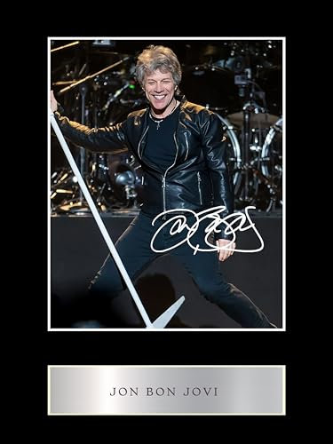 Jon Bon Jovi, vorgedrucktes Signatur-Foto, mit Passepartout, 25,4 x 20,3 cm Passepartout