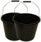 KMJ 2 Pack 14L Heavy Duty Black Builders Bucket, Sturdy Car Wash Bucket with Handles, Premium Multipurpose Black Plastic Water Buckets for Cleaning, Construction Work, Animal Feeding, Gardening etc.