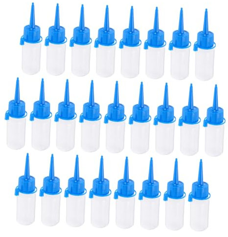 IMIKEYA 25piezas Botellas Plásticas Con Tapón Para Aceite De Máquina De Coser Aplicadoras De Punta Flexible Para Dispensar y Almacenar Líquidos Controlados